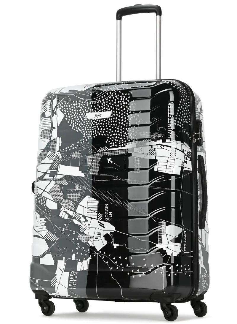 Skybags TROOPER Check-in 28 Inch Polycarbonate (PC+ABS), 4 Spinner Double Wheel Trolley Bags for Travel, Hard Case Lightweight Bag with TSA Lock, Tough Suitcase for Travel (Large), Black