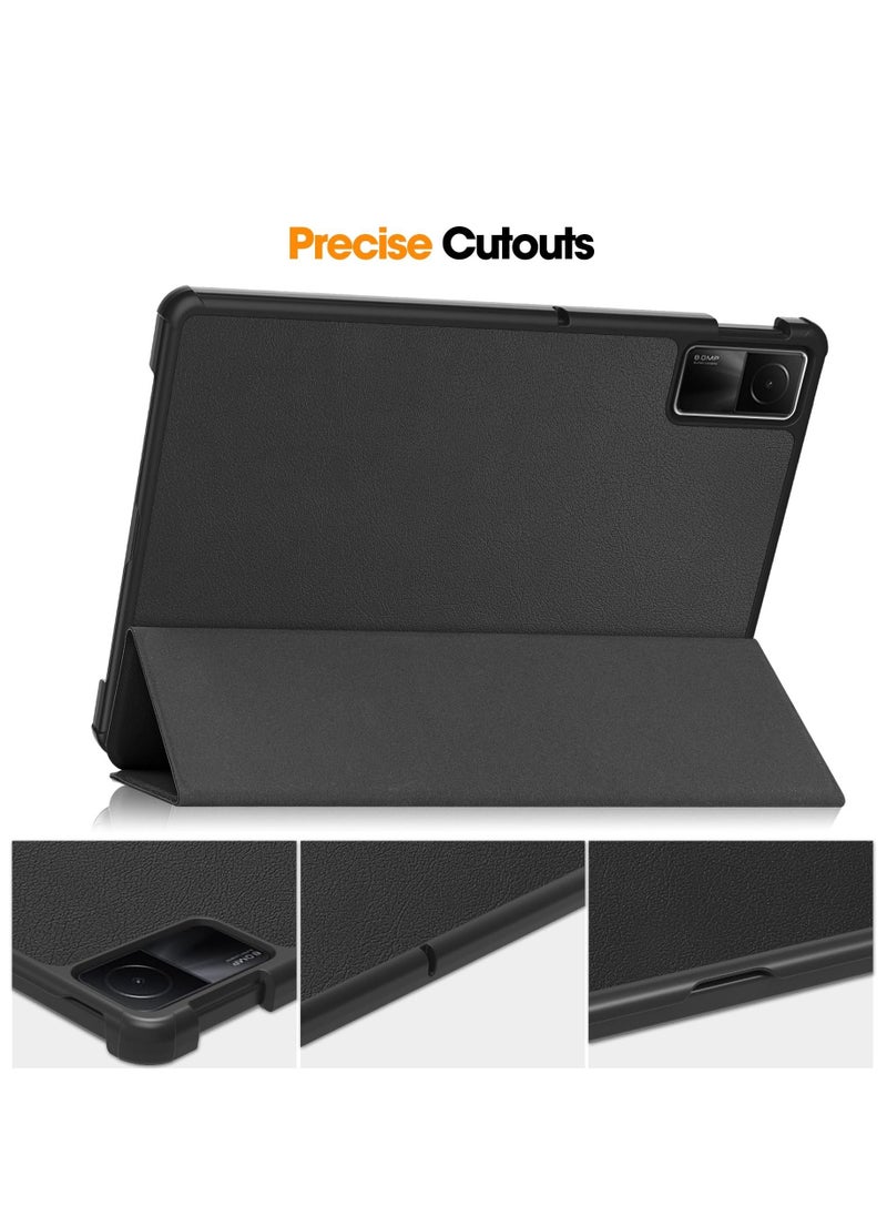 Generic - Case For Xiaomi Redmi Pad SE 11 Multi-Viewing Angles All New PU Leather Smart Cover with Auto Sleep Wake Feature Slim Flip Shell Case for Redmi Pad 11 (Black) - Image 1