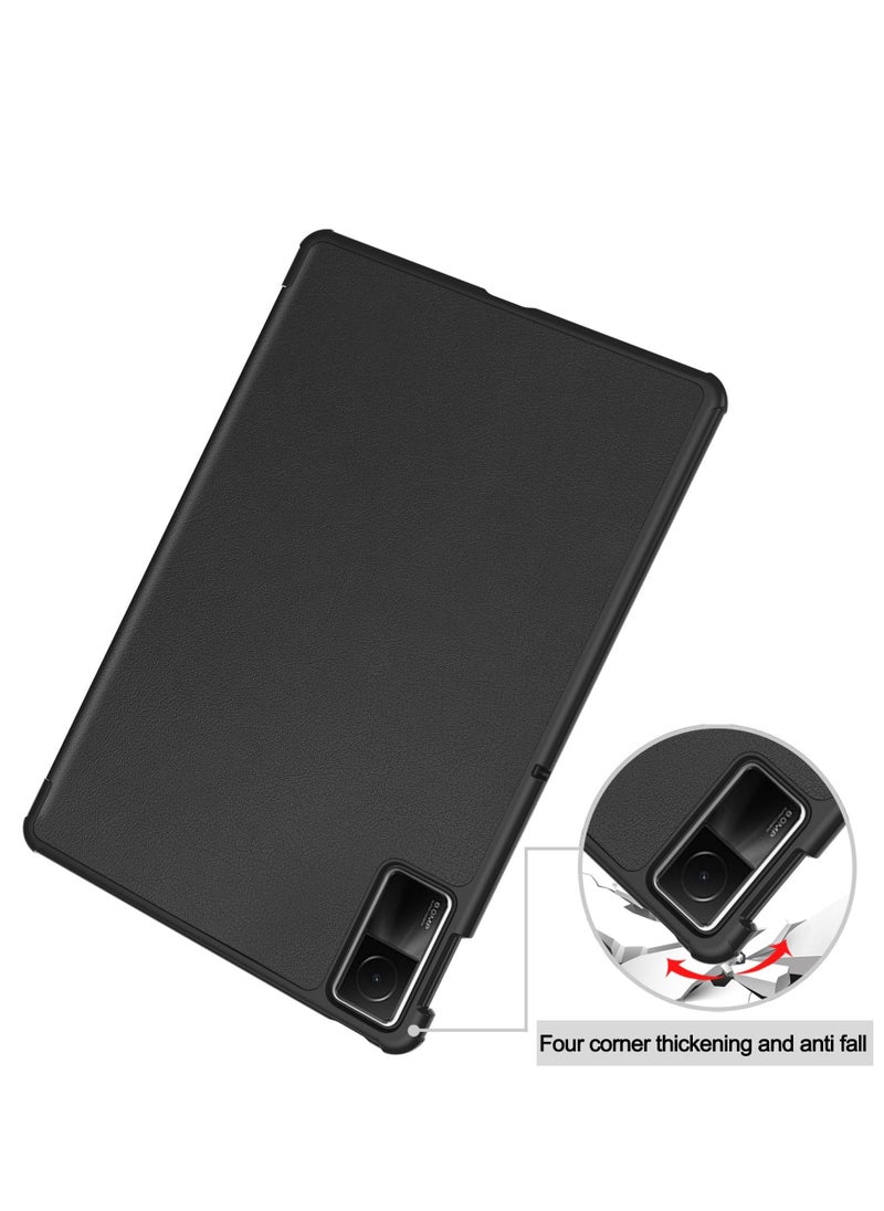 Generic - Case For Xiaomi Redmi Pad SE 11 Multi-Viewing Angles All New PU Leather Smart Cover with Auto Sleep Wake Feature Slim Flip Shell Case for Redmi Pad 11 (Black) - Image 1