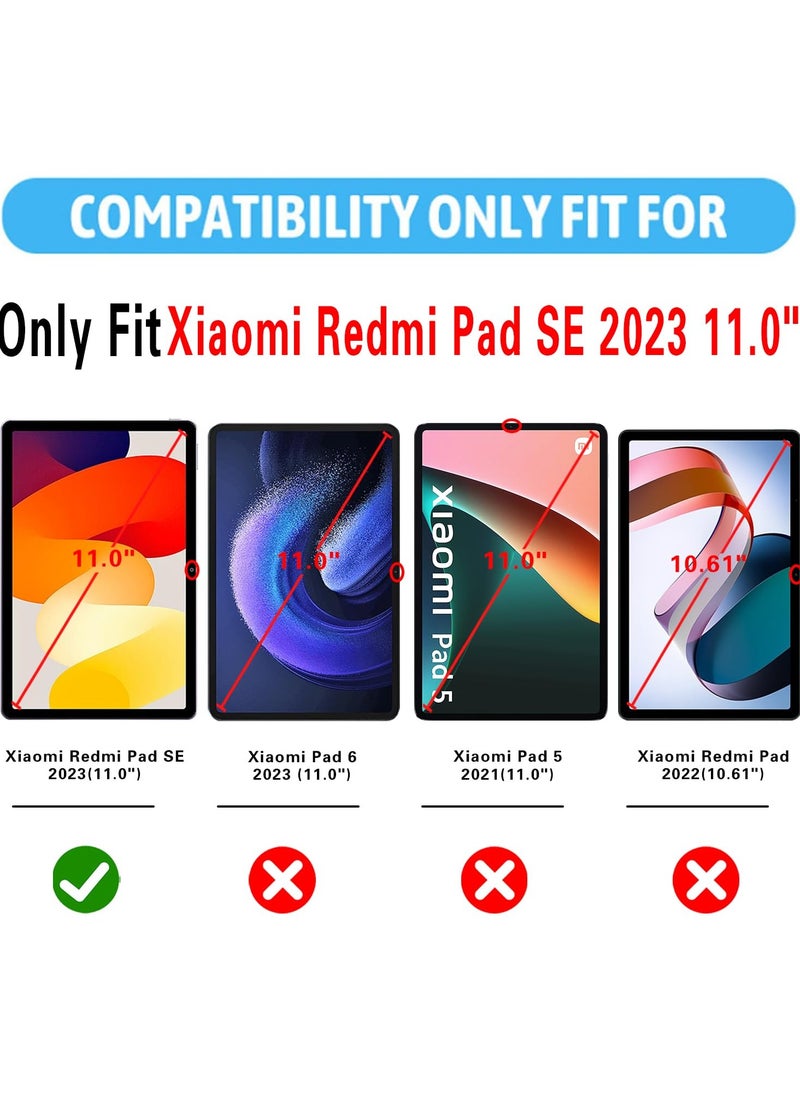 Generic - Case For Xiaomi Redmi Pad SE 11 Multi-Viewing Angles All New PU Leather Smart Cover with Auto Sleep Wake Feature Slim Flip Shell Case for Redmi Pad 11 (Black) - Image 1
