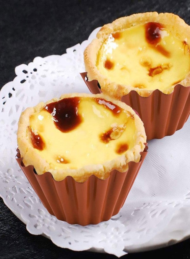 Ramkuwar Egg Tart Mold Mini Carbon Steel Cake Muffin Moulds Non-Stick Cupcake, Pudding Moulds – Round (6 Piece) - Image 5