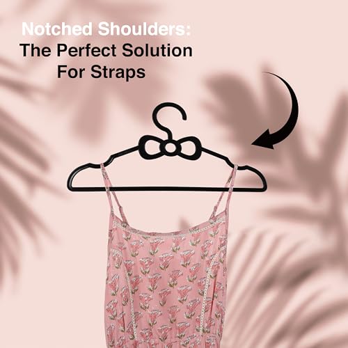 WEWEL Plastic 25 Pack Premium Clothes Hangers for Hanging Cloths, Elevate Your Wardrobe Organization in Multicolors with Cloth Hanger (Black, 25) - Image 2