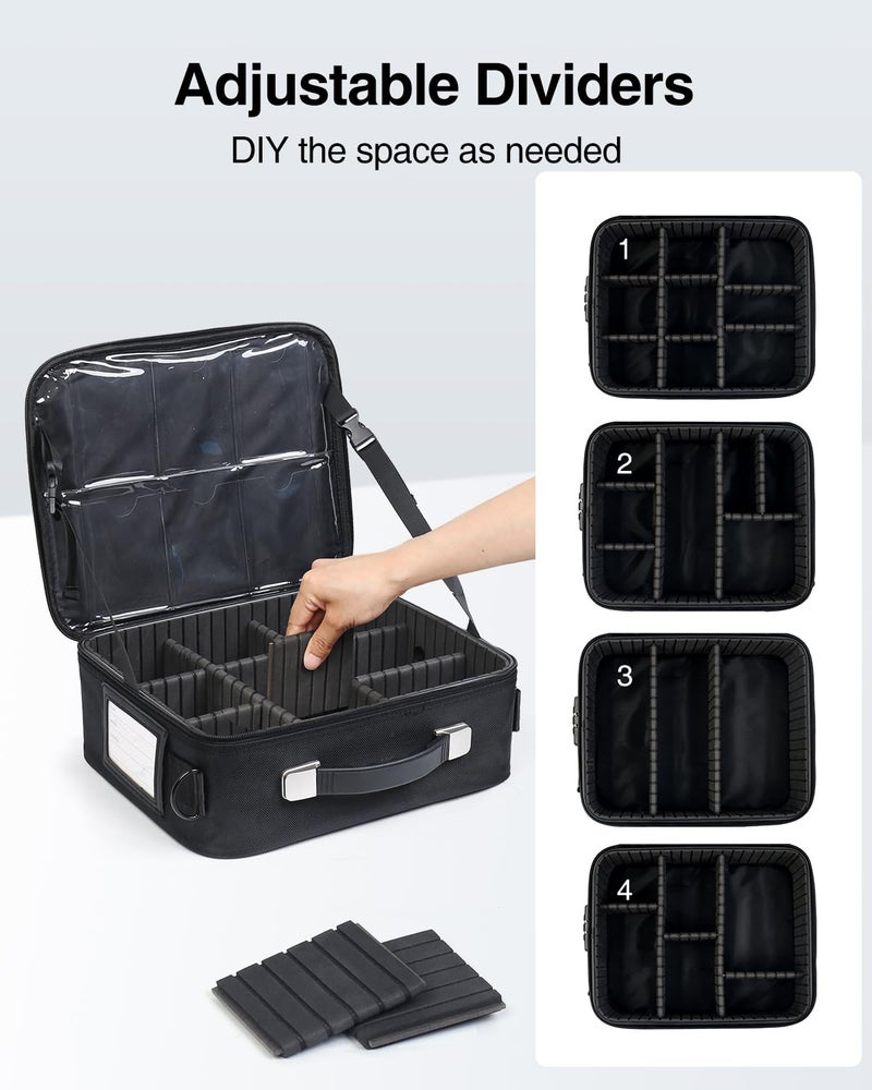 Luxtude Trading Card Case w/Adjustable Dividers, Large Top Loader Card Storage Box w/Combination Lock, Baseball Sports Cards Case for 3"x4" 35pt Toploaders, MTG Carrying Case for Pokemon/TCG/YuGiOh - Image 3