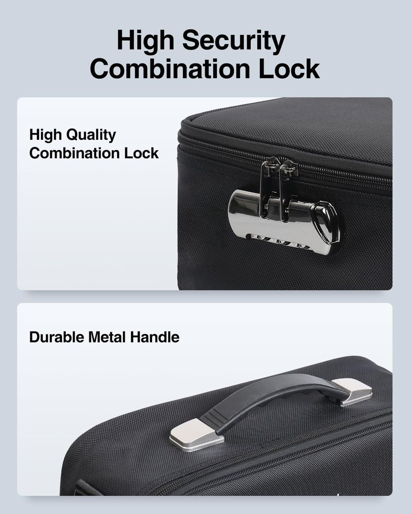 Luxtude Trading Card Case w/Adjustable Dividers, Large Top Loader Card Storage Box w/Combination Lock, Baseball Sports Cards Case for 3"x4" 35pt Toploaders, MTG Carrying Case for Pokemon/TCG/YuGiOh - Image 4