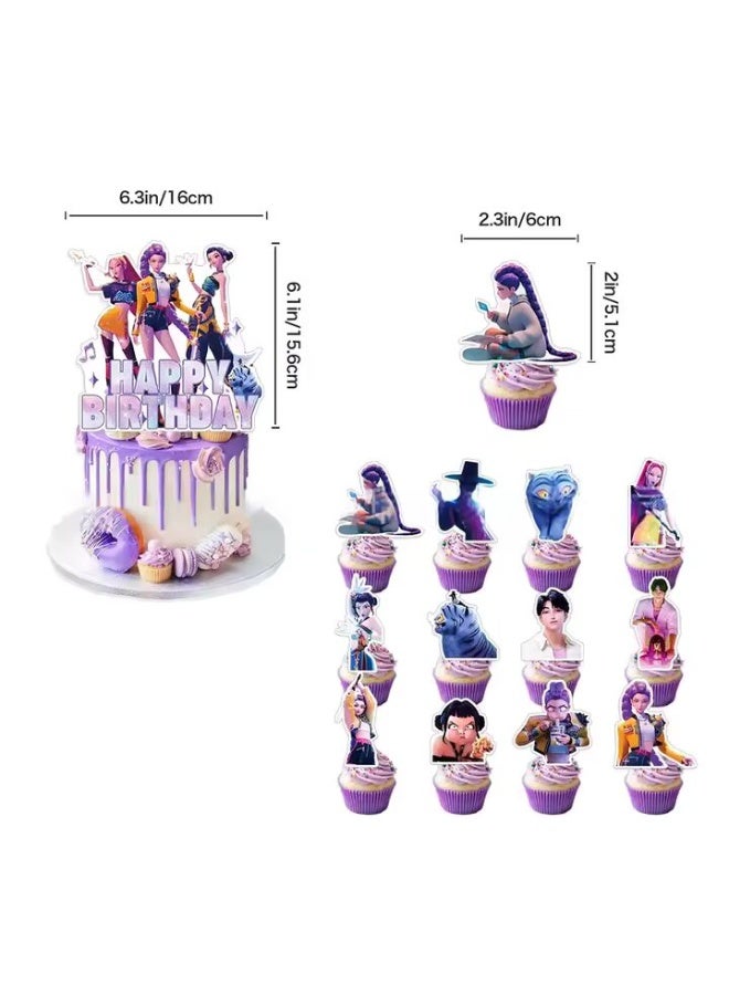 Huntrix KPop Demon Hunters Birthday Party Supplies Set for 20 Guests - Image 3