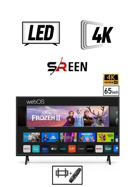 65 شاشة LED ذكية بدون إطار - 4K Smart - نظام تشغيل Web Os مع جهاز تحكم سحري - حامل جداري مجانا - SET-65S4KW1