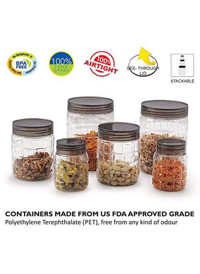 Cello - CELLO Checkers Pet Plastic Airtight Canister Set | Food grade and BPA free canisters | Air tight seal & Stackable Transparent | 300ml x 6, 650ml x 6, 1200 x 6, Set of 18 - Image 1