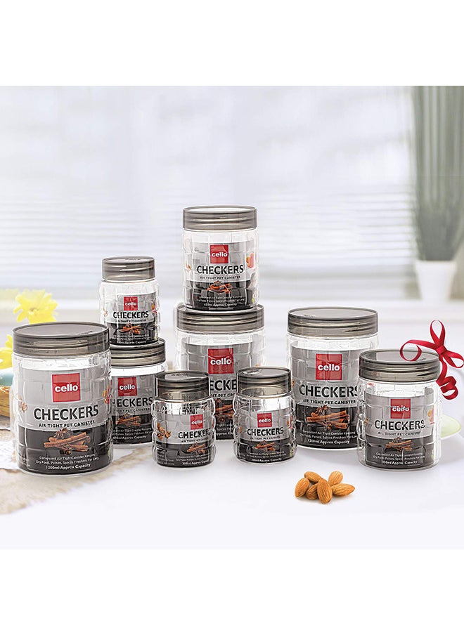 Cello - CELLO Checkers Pet Plastic Airtight Canister Set | Food grade and BPA free canisters | Air tight seal & Stackable Transparent | 300ml x 6, 650ml x 6, 1200 x 6, Set of 18 - Image 1