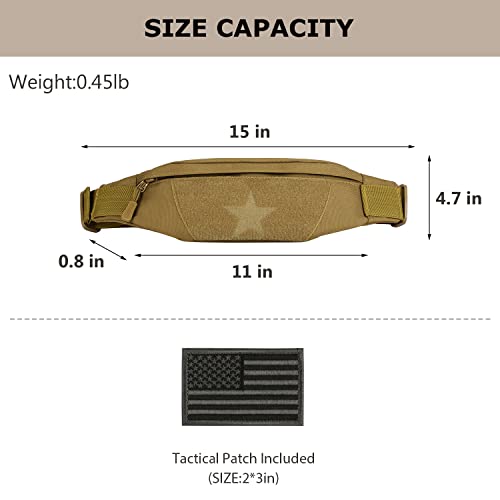 SunForMorning Tactical Fanny Pack for Men Running Belt Small Military Waist Bag for Travel Hiking Climbing Fishing Balck - Image 3
