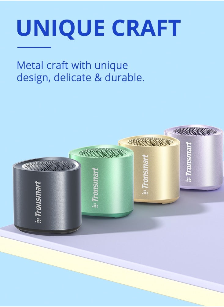 Tronsmart - Tronsmart Nimo Portable Bluetooth Speaker, Super-Compact Design, Metal Craft, Mini Speaker with Lanyard, IPX7 Waterproof for Shower, Travel, 12 Hours Battery, Stereo Pairing, Hands-Free Call, (Gold) - Image 1