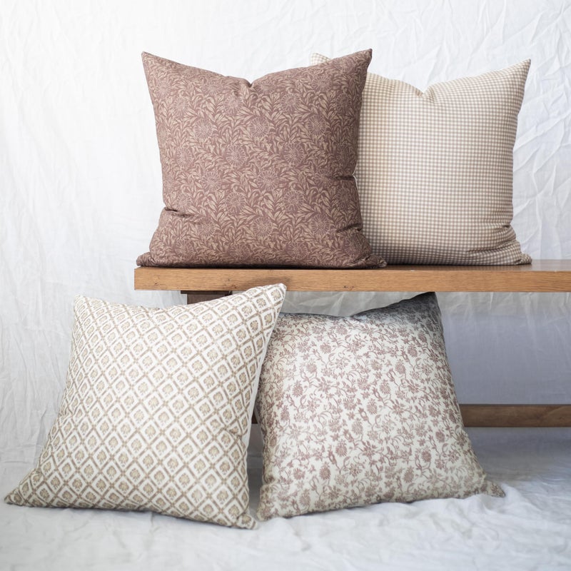 Woven Nook - Modern & Luxurious Decorative Boho Throw Pillow Covers - Durable Quality & Machine Washable - 100% Cotton Canvas - Maude Set - 4 Pack (22x22) - Image 1