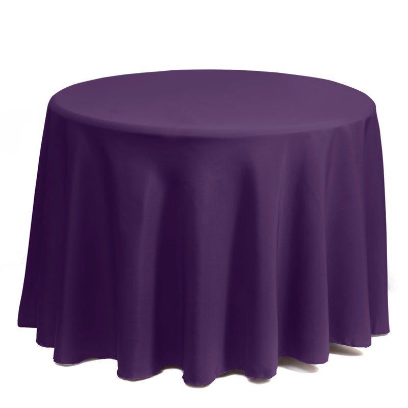 Gee Di Moda Round Tablecloth - 108 Inch Purple Round Table Cloth for 48 to 72 Inch Round Tables - Heavy Duty Washable Fabric - for Buffet Table  Holiday Party  Dinner  Wedding & Baby Shower - Image 2