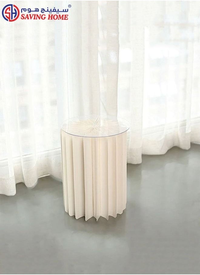 SAVING HOME GENERAL TRDG. LLC - Folding DIY Accordion Pillar Cardboard Display Stand Pedestal Stand - 4Pcs - Image 1