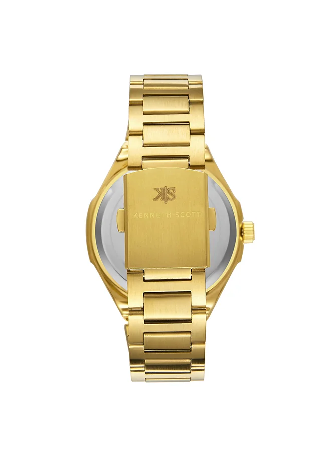 KENNETH SCOTT Men's Stainless Steel Analog Watch K23026-GBGC - 46 mm