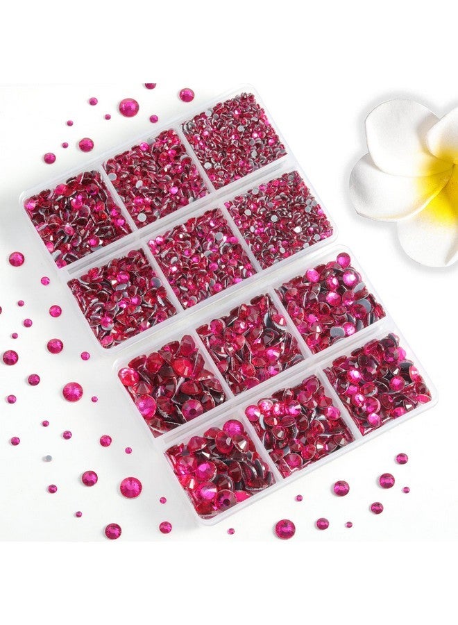 BEADSLAND 6736Pcs Hotfix Rhinestones Flatback,Hot Pink Rhinestones For Crafts Clothes Mixed 5 Sizes, Hotfix Crystals With Tweezers And Wax Pencil Kit, Ss6-Ss30, Hot Pink - Image 2