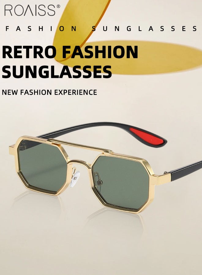 roaiss Men's Octagonal Sunglasses, UV400 Protection, Retro Double Bridge Sun Glasses, Anti-Glare Sun Shades Suitable for Men Cycling, Driving, Fishing, Golfing - Image 5