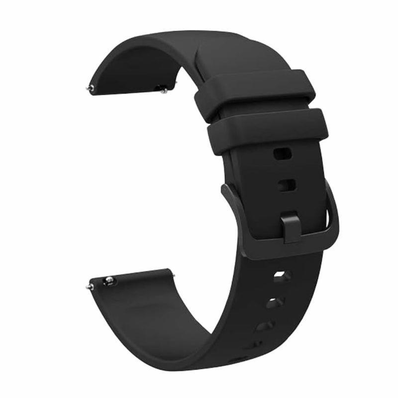 HUMBLE Soft Silicone 19mm with Black Metal Buckle Strap for Smartwatch Compatible with Noise Colorfit Pro 2/Oxy/Pulse/Beat, Boat Storm Smart Watch & Watches with 19mm Lugs-Black - Image 3
