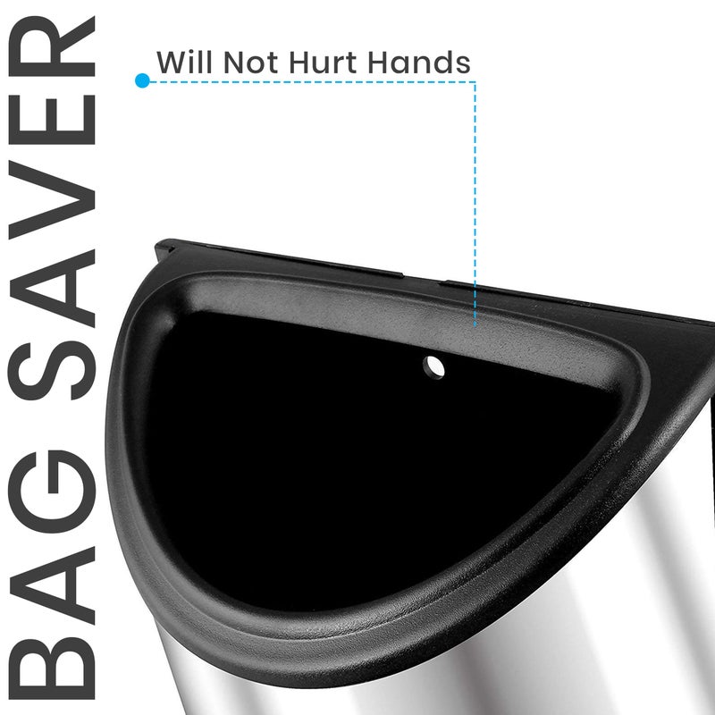 Utopia Kitchen حامل وموزع أكياس البلاستيك لمطبخ يوتوبيا متوسط الحجم، سهل التركيب على الحائط، مصنوع من الفولاذ المقاوم للصدأ (فضي) - Image 4