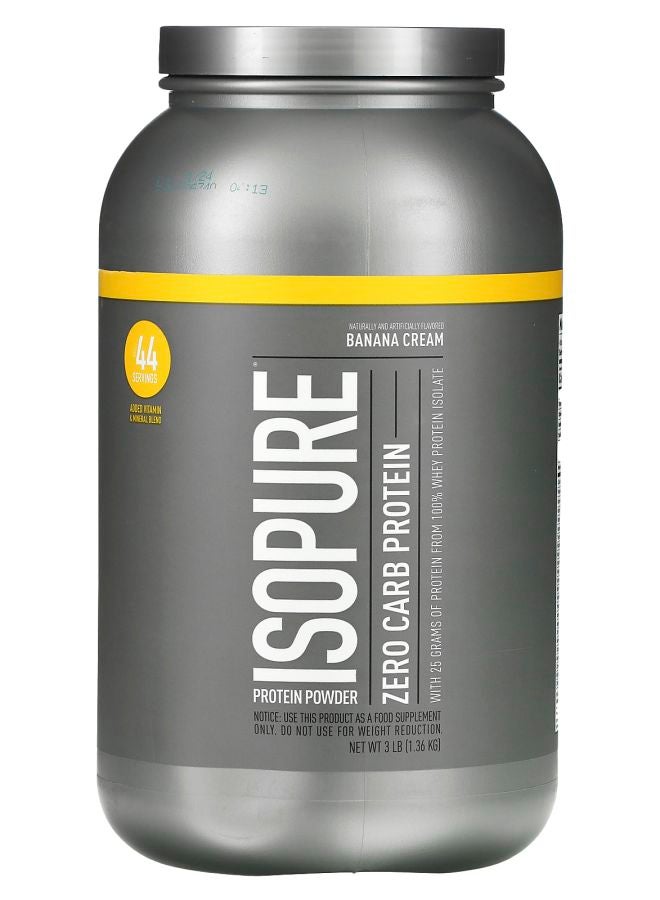 Isopure Zero Carb Protein Powder Banana Cream 3 lbs (1.36 kg)