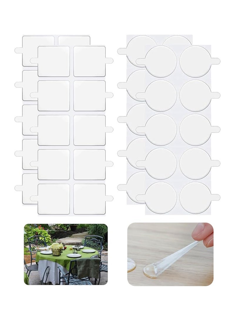 40 Pack Clear Table Skirt Self-adhesive Clips,Strong Tablecloth Clamps, Perfect for Securing Table Covers at Weddings, Banquets, Parties, Picnics & Outdoor Events, Multipurpose Table Edge Fastener  - Image 1