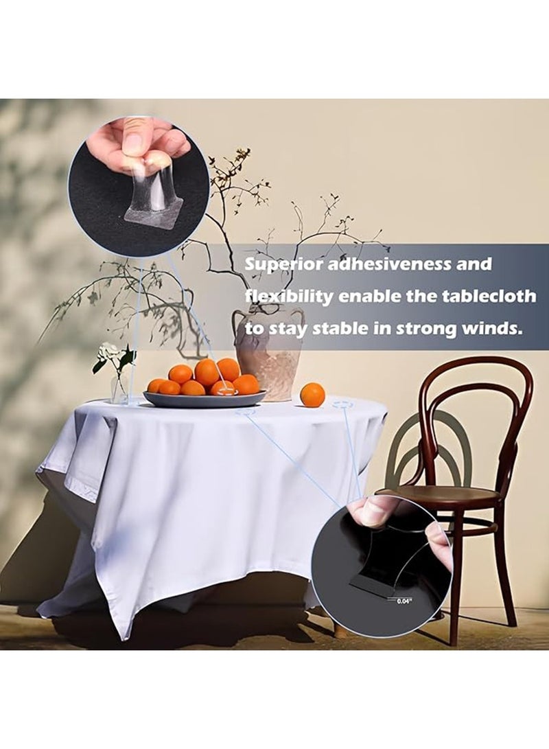 40 Pack Clear Table Skirt Self-adhesive Clips,Strong Tablecloth Clamps, Perfect for Securing Table Covers at Weddings, Banquets, Parties, Picnics & Outdoor Events, Multipurpose Table Edge Fastener  - Image 3