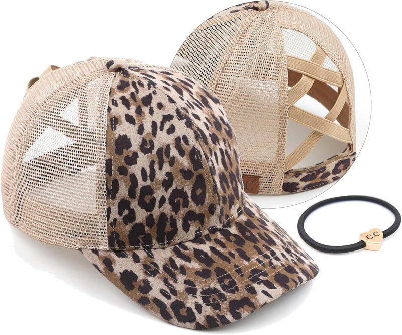 Cc Ponycap Messy High Bun Ponytail Adjustable Glitter Mesh Trucker Baseball Cap - Image 1