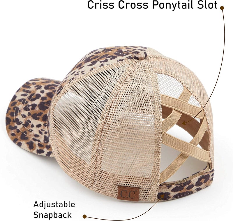 Cc Ponycap Messy High Bun Ponytail Adjustable Glitter Mesh Trucker Baseball Cap - Image 3