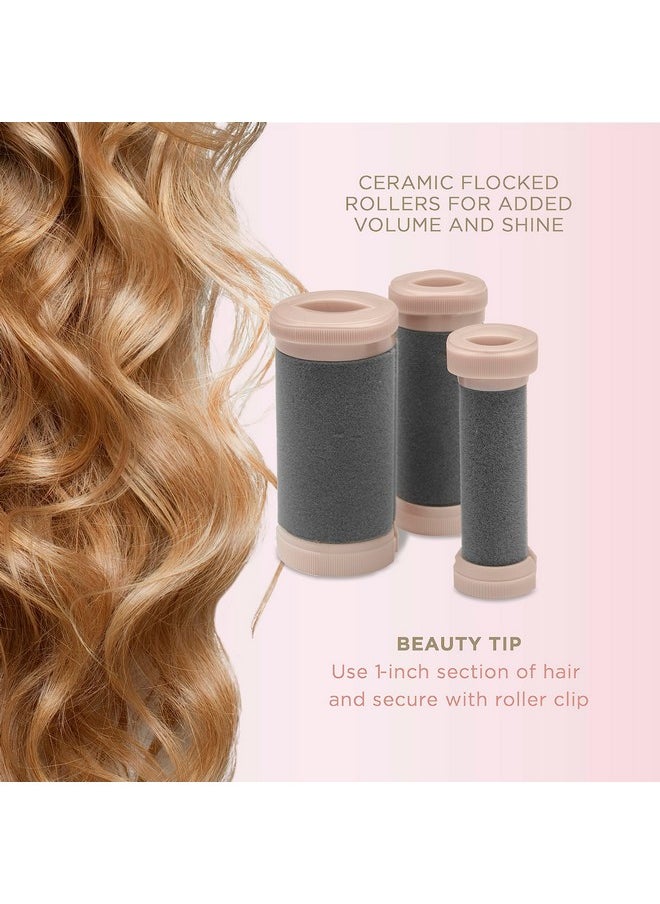 CONAIR INFINITIPRO BY CONAIR Ceramic Flocked - Hot Rollers for Long, Medium, and All Hair - Hair Curler - Hair Roller Clips Included - 1 1/4-inch, 1-inch, and 3/4-inch Rollers  - Image 5
