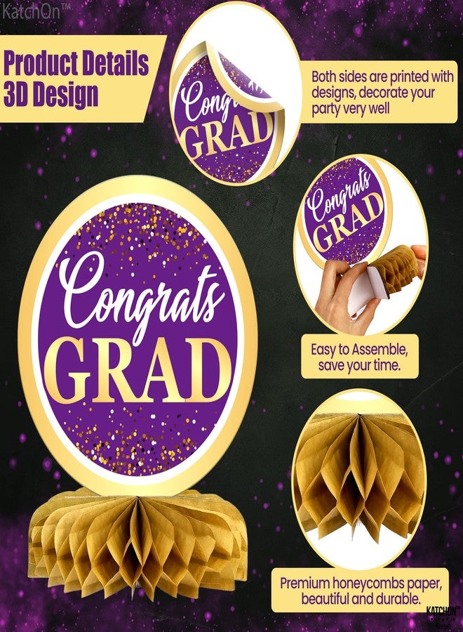كاتشون قطع زينة مركزية لحفلات التخرج من كاتش أون، باللونين البنفسجي والذهبي، لعام 2025 - عبوة من 9 قطع | قطع زينة مركزية ذهبية لحفلات التخرج لعام 2025 | زينة حفلات تخرج باللونين البنفسجي والذهبي لعام 2025 - Image 5