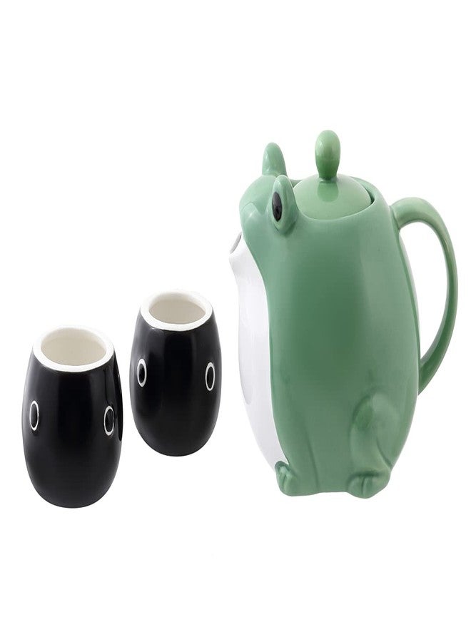 HAKONE YOSEGI Frog Teapot & Cup Set, Japanese Tea Service with Filter & Gift Box (30 oz Teapot, 2 5 oz Cups) - Image 2