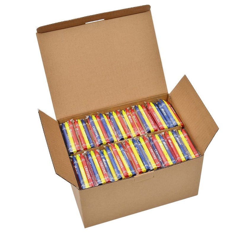 Madisi Crayons Bulk Pack, Regular Size, 3 Colors, 300 Packs, 900 Count - Image 1