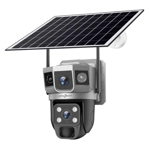 Active Pixel 4G Dual Camera 4mp+4mp Lens Solar Powered | 4G SIM | IP66 Waterproof | 2-Way Audio | Outdoor Surveillance for Agriculture,Construction Site,Farm,Garden etc (Solar 4G Dual Cam) - Image 1