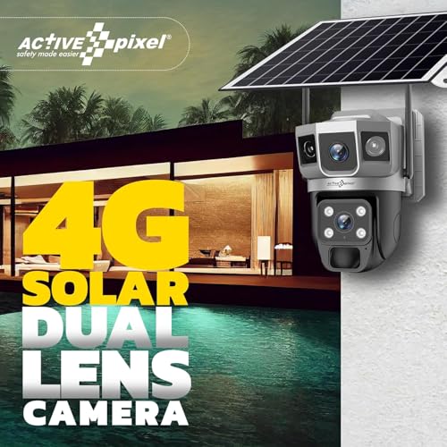 Active Pixel 4G Dual Camera 4mp+4mp Lens Solar Powered | 4G SIM | IP66 Waterproof | 2-Way Audio | Outdoor Surveillance for Agriculture,Construction Site,Farm,Garden etc (Solar 4G Dual Cam) - Image 3