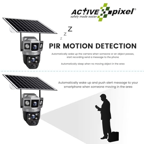 Active Pixel 4G Dual Camera 4mp+4mp Lens Solar Powered | 4G SIM | IP66 Waterproof | 2-Way Audio | Outdoor Surveillance for Agriculture,Construction Site,Farm,Garden etc (Solar 4G Dual Cam) - Image 5