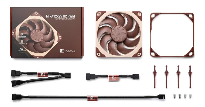NOCTUA NF-A12x25 G2 PWM, Premium-Quality Quiet 120mm PC Fan (Brown) - Image 4