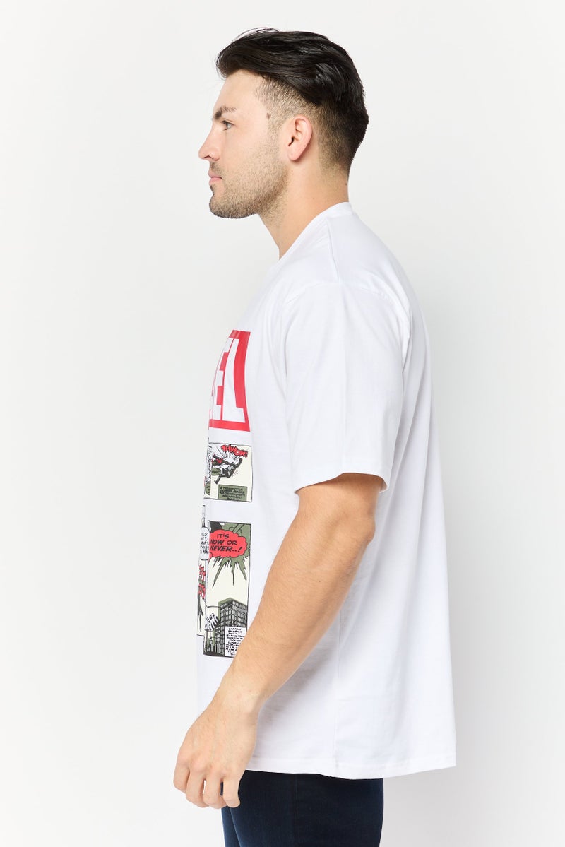 MARVEL Men Crew Neck Short  Sleeves Graphic Print T-Shirt, White - Image 2