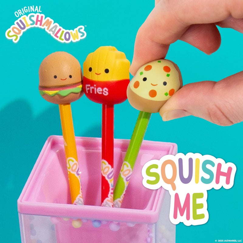 Squishmallows Original Squishy Pens  3 Pack  Cute School Supplies  Journaling  Carl the Cheeseburger  Pep the Pizza  Floyd the French Fry - Image 2