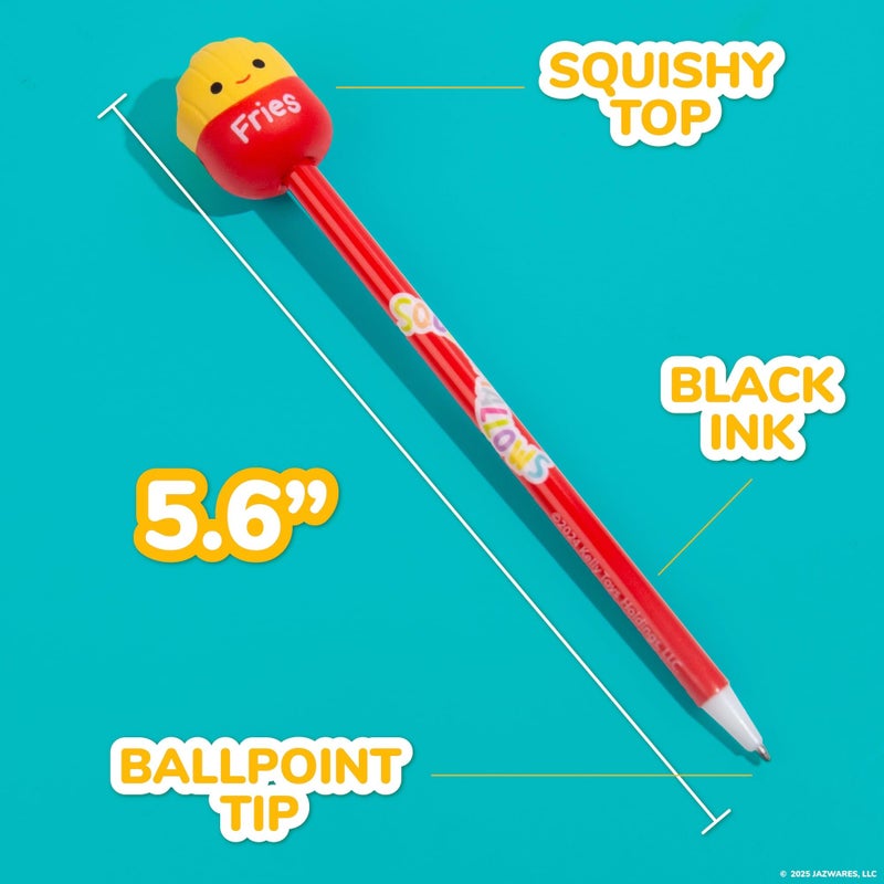 Squishmallows Original Squishy Pens  3 Pack  Cute School Supplies  Journaling  Carl the Cheeseburger  Pep the Pizza  Floyd the French Fry - Image 5