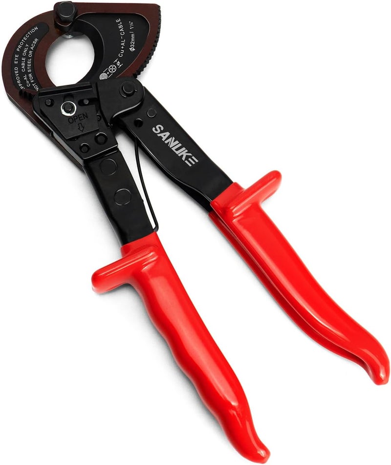Sanuke Cable Cutters - Ratcheting Cable Cutters Heavy Duty for Electricians - Cutting Aluminum Copper Soft Wire up to 600MCM / 240mm² - Image 1