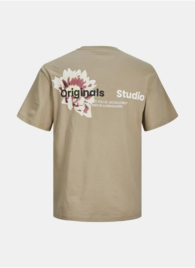 جاك اند جونز Quoia Graphic Print Crew Neck T-Shirt