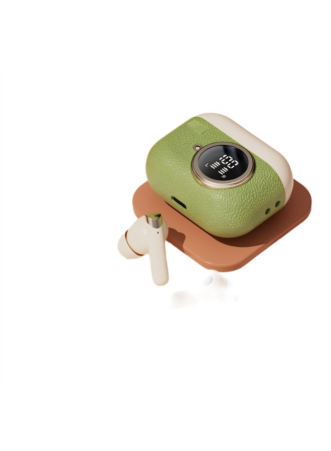 Retro Digital Wireless Bluetooth Headset In-Ear Long Battery Life Suitable For Type C Charging Port Green Brown Apricot  - Image 1