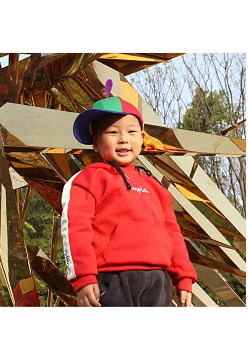 SOLARAE Helicopter Hat Detachable Dragonfly Sports Cotton Baseball Outdoor Propeller Beanie Rainbow Top Brightly Color for 3 to 8 Years Old Kids - Image 2