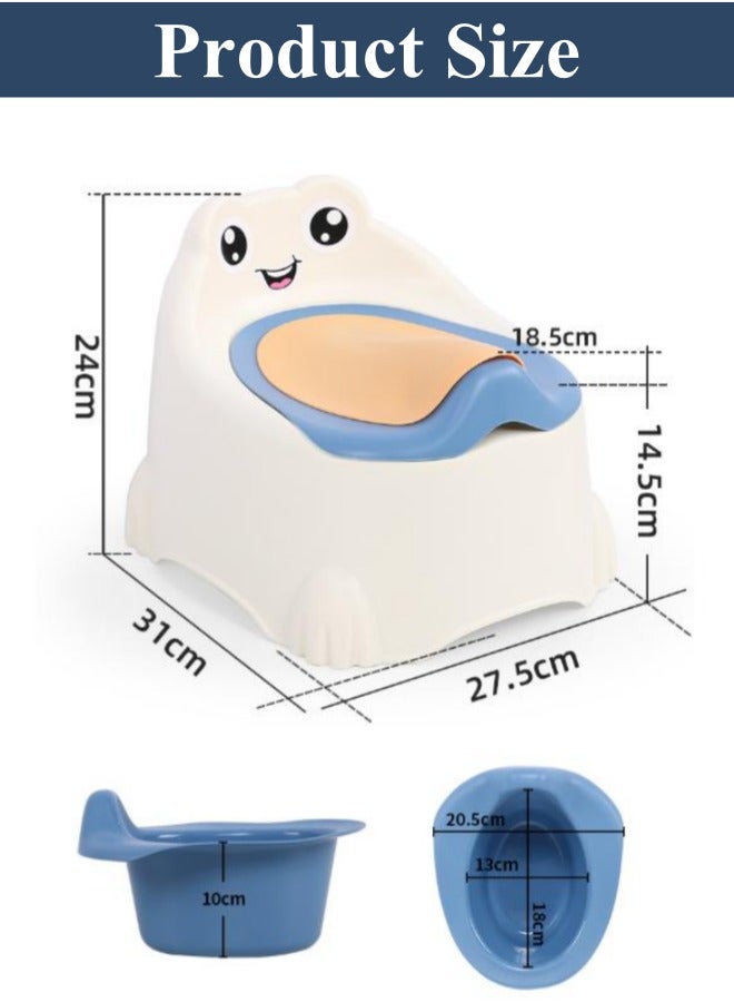 Optico Baby Potty Training Seat, Non-Slip Potty Training Toilet Potty Training System Kids Potty Chair Toddler Potty Trainer, Easy to Clean, with Splash Guard & 10cm Deep Sink for Toddlers Kids Boys Girls (Blue) - Image 2