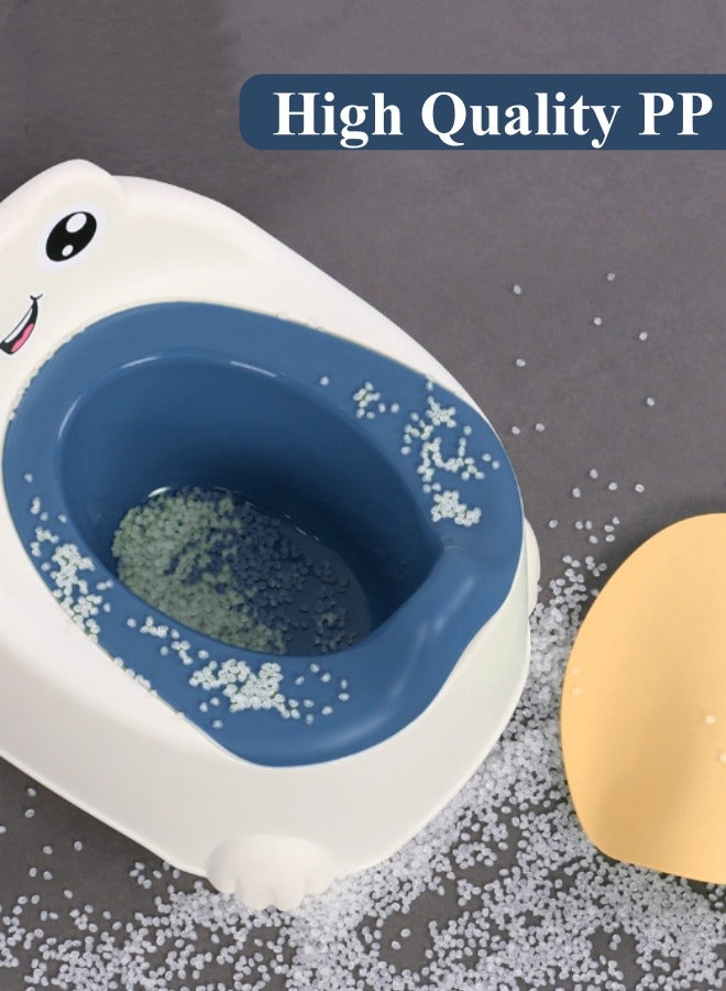 Optico Baby Potty Training Seat, Non-Slip Potty Training Toilet Potty Training System Kids Potty Chair Toddler Potty Trainer, Easy to Clean, with Splash Guard & 10cm Deep Sink for Toddlers Kids Boys Girls (Blue) - Image 4