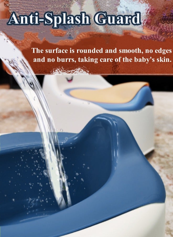 Optico Baby Potty Training Seat, Non-Slip Potty Training Toilet Potty Training System Kids Potty Chair Toddler Potty Trainer, Easy to Clean, with Splash Guard & 10cm Deep Sink for Toddlers Kids Boys Girls (Blue) - Image 5