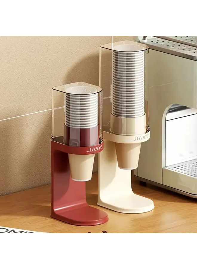 Cream White Large Countertop Cup Dispenser Mug Holder Organizer For Home Office - Image 3