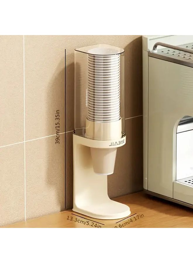 Cream White Large Countertop Cup Dispenser Mug Holder Organizer For Home Office - Image 4