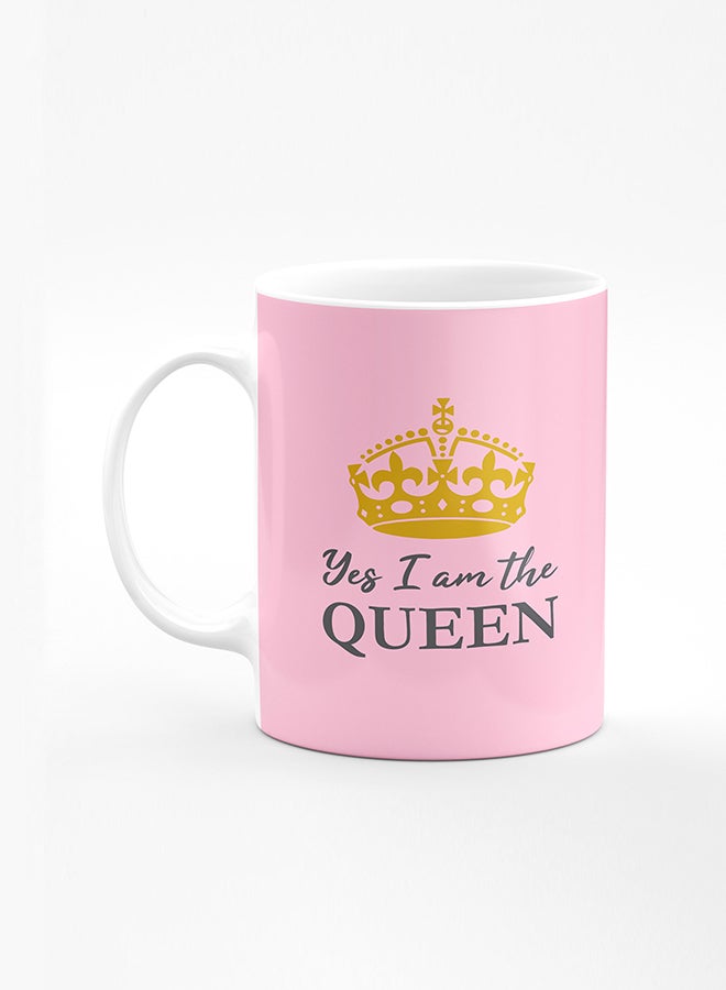 Stylizedd Designer Printed Coffee Mug with Heavy Duty Handle 11oz Ceramic Personalised Gift Mugs Cup [Microwave Safe & Dishwasher Proof] - Yes I'm the Queen - Image 1