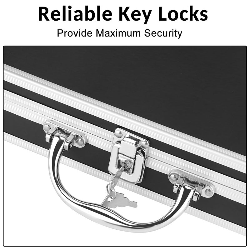 Sooez Key Lock Clipboard Storage Box, Heavy Duty Clipboard with Storage, Metal Locking Storage Clipboard with Handle, Lock Box Maximum Security - Holds Letter Size Paper, 12.6 x 9.6 inch, Black - Image 2