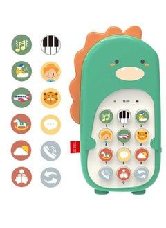 OUYoo OUYoo Baby Cell Phone Toy with Early Education & Music, Learning Educational Dinosaur  Phone Fun for Kids, Sensory Toys for Toddlers Kids Boys and Girls Gifts (Green Dinosaur Phone)  - Image 3